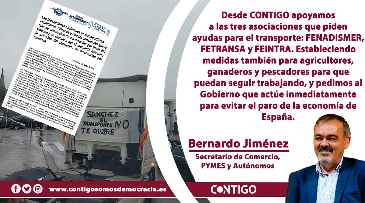 CONTIGO apoyamos a los transportistas